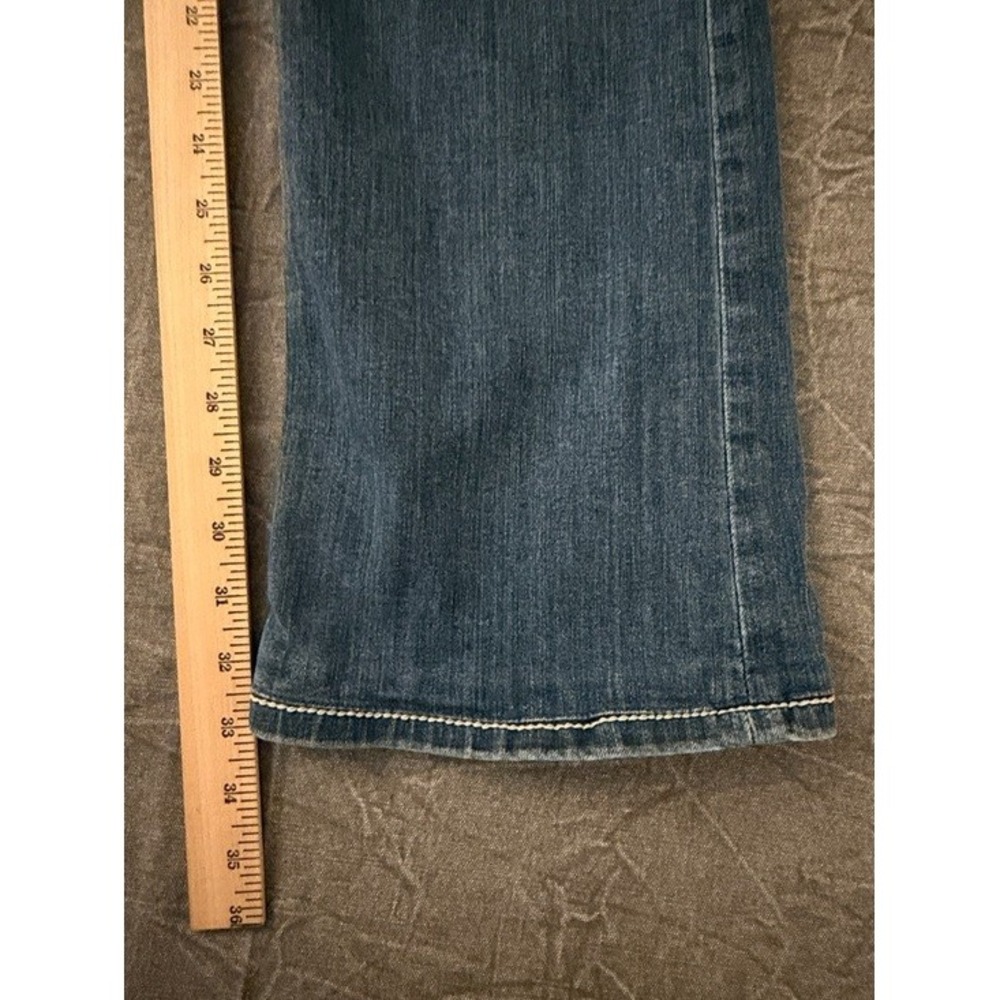 BKE Stella Bootcut Jeans Medium Wash Blue Low Rise Thick Stitch Womens 34x33 - Picture 9 of 10